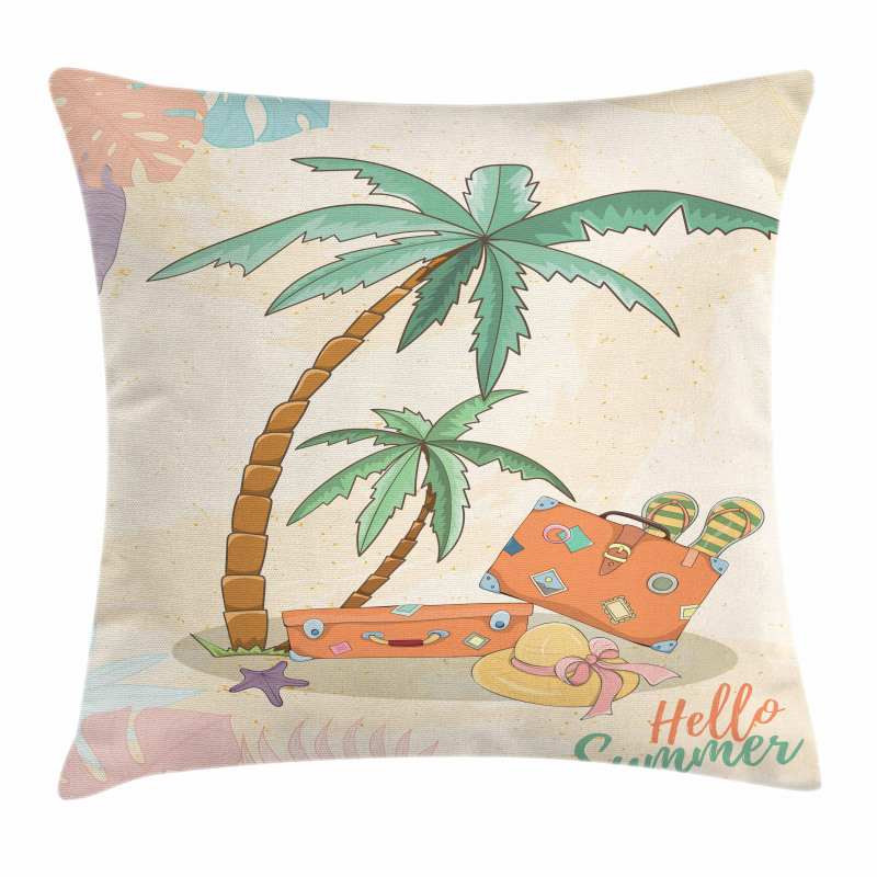 Hello Summer Words Pillow Cover