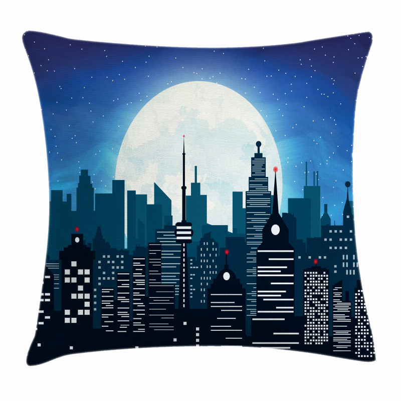 Modern Capital Moon Night Pillow Cover