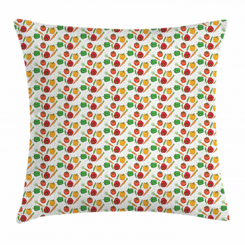 Pepper and Tomatoes Peas Pillow Cover