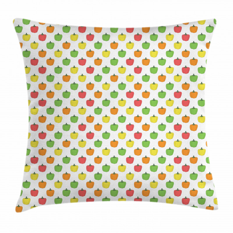 Doodle Style Bell Peppers Pillow Cover