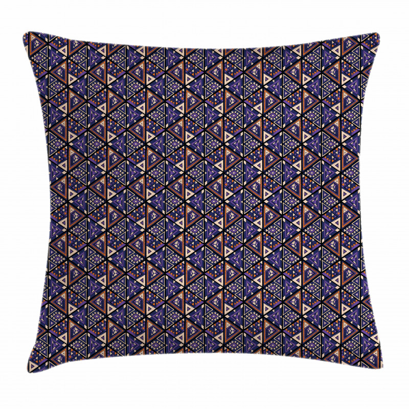 Folk Ornament with Triangles Pillow Cover