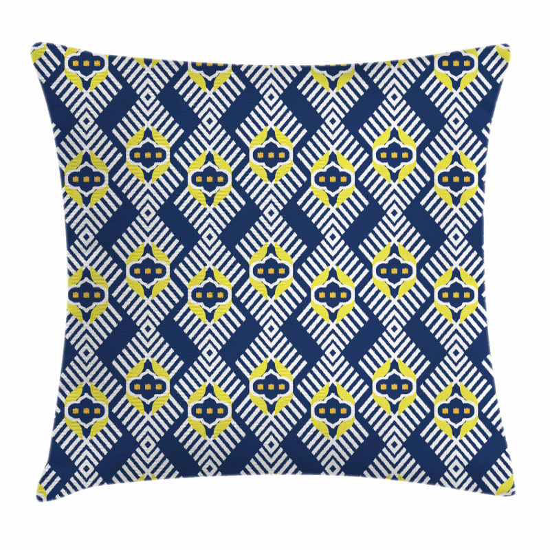 Abstract Florals and Zig Zag Pillow Cover