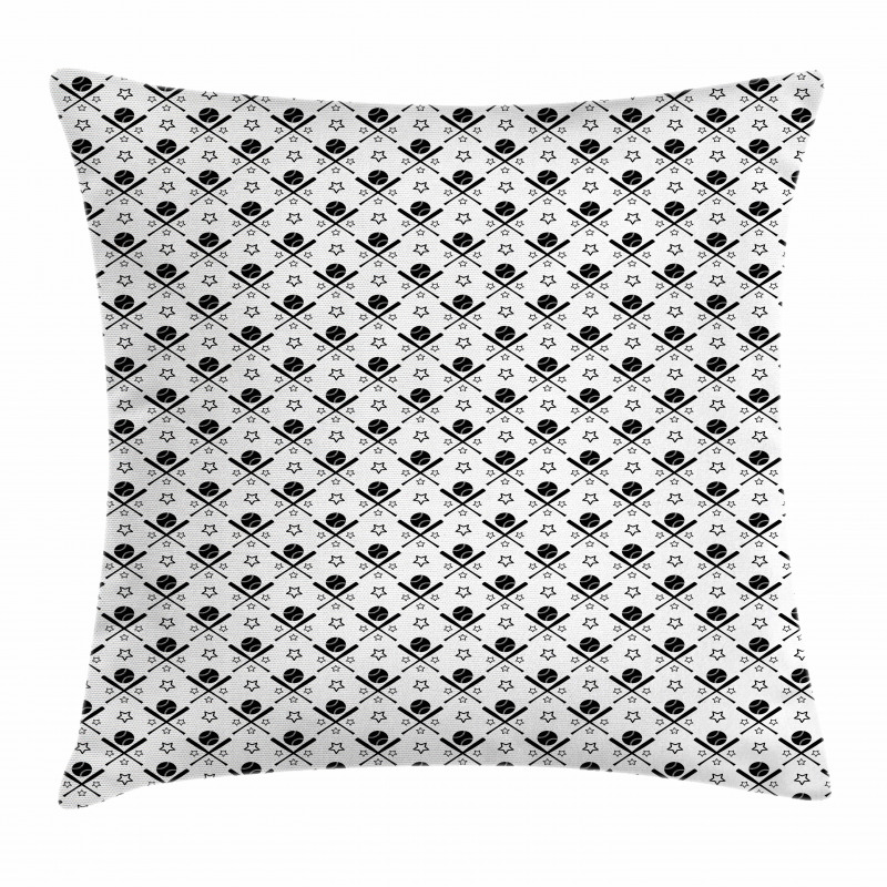 Stars Bats Balls Design Pillow Cover
