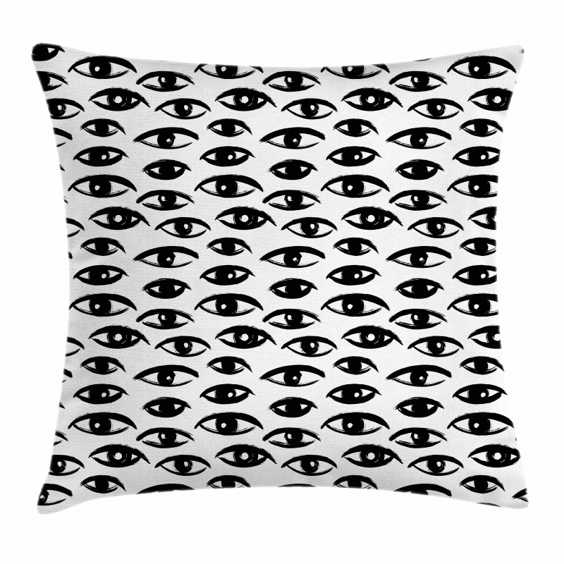 Sketch Style Eyes Pillow Cover