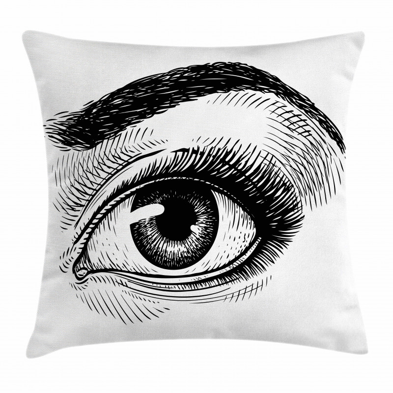 Female Eye Makeup Pillow Cover