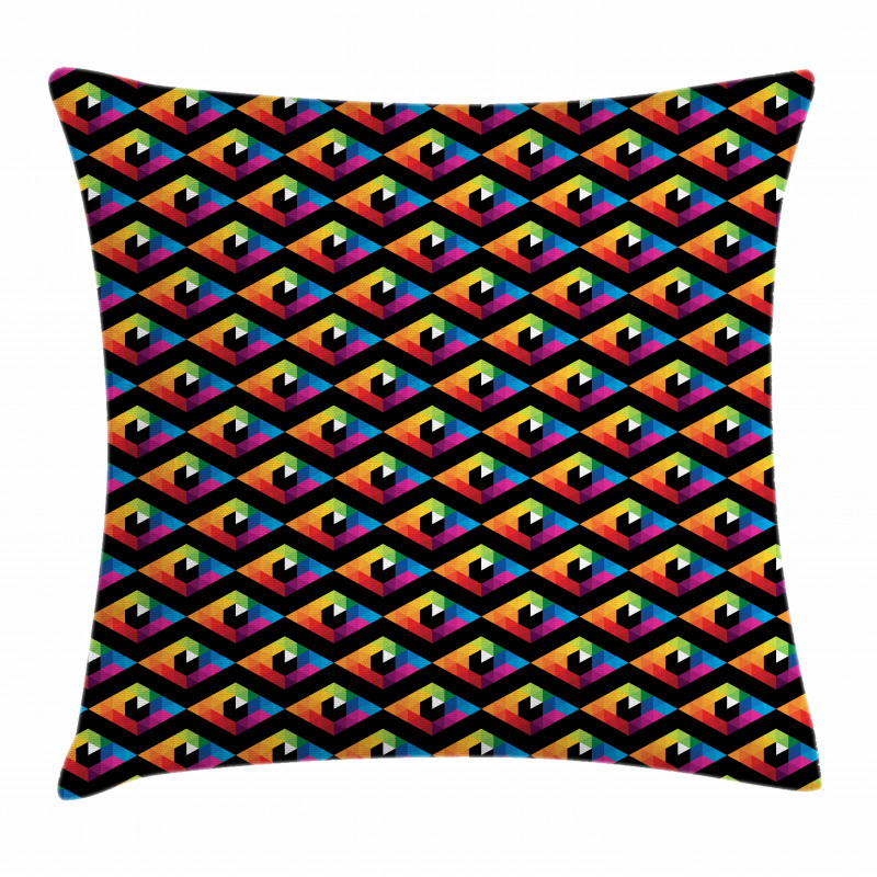 Triangles with Hexagons Pillow Cover