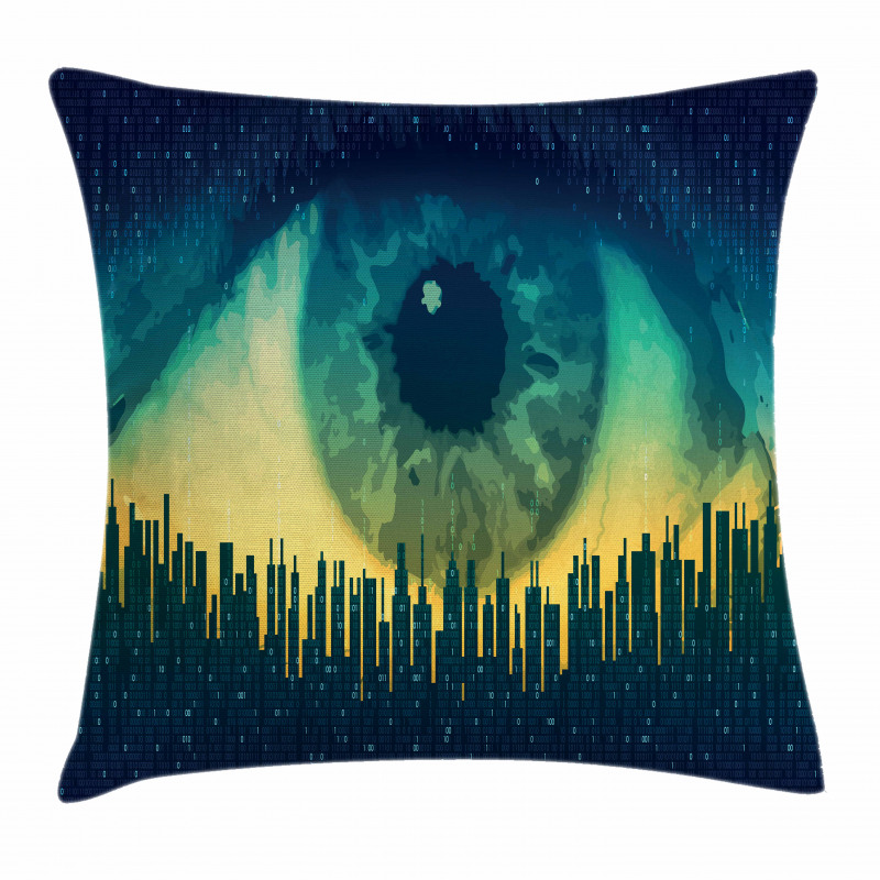 Surveillance Theme Motif Pillow Cover