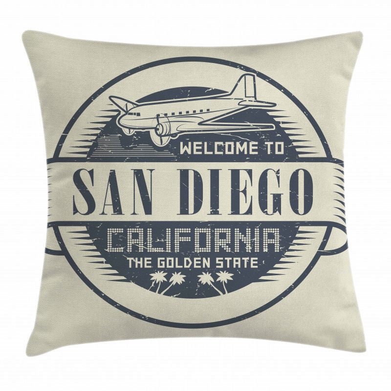 Stamp Airplane Welcome Pillow Cover