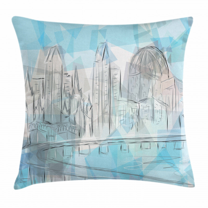 Abstract City Silhouette Pillow Cover