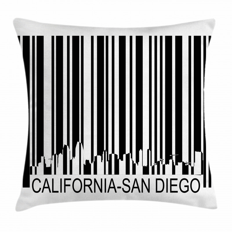 Barcode City Buildings Pillow Cover