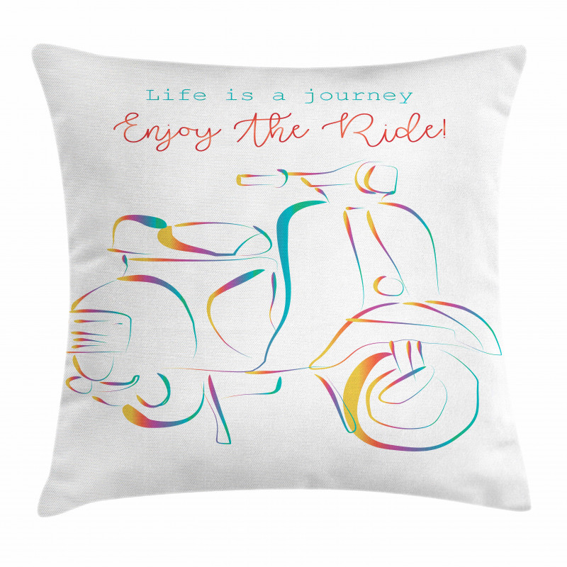 Colorful Motorbike Pillow Cover