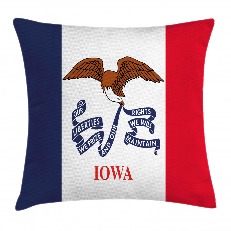 Flag Eagle and Words Pillow Cover
