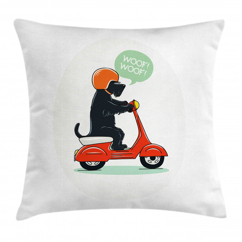 Scooter Ridding Puppies Pillow Cover