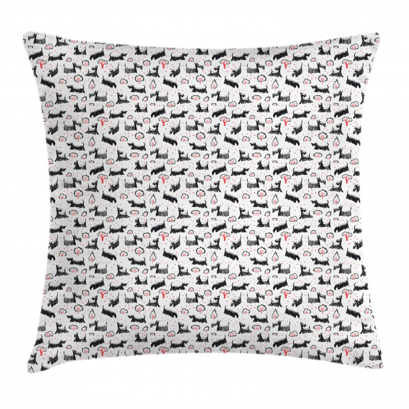 Hand-drawn Dog Breeds Pillow Cover