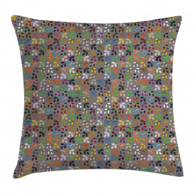 Colorful Graphic Foliage Pillow Cover