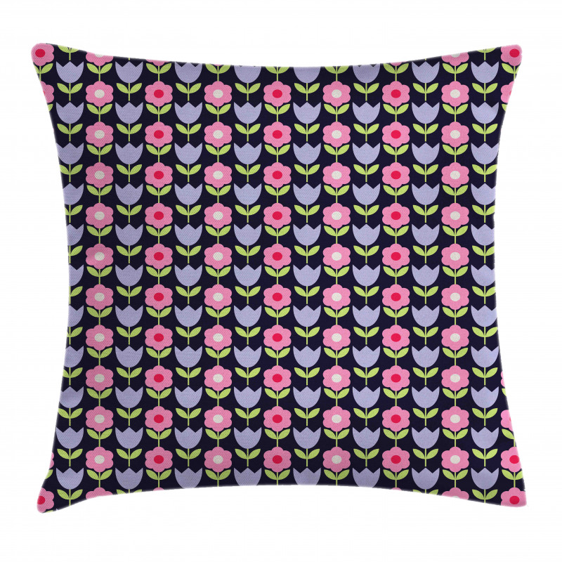 Daisy and Tulip Blossoms Pillow Cover