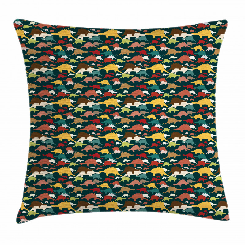 Colorful Tyrannosaurus Pillow Cover