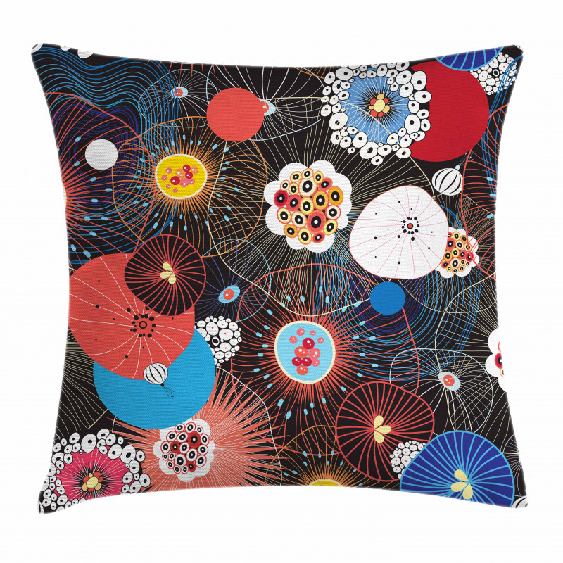 Psychedelic Floral Pattern Pillow Cover