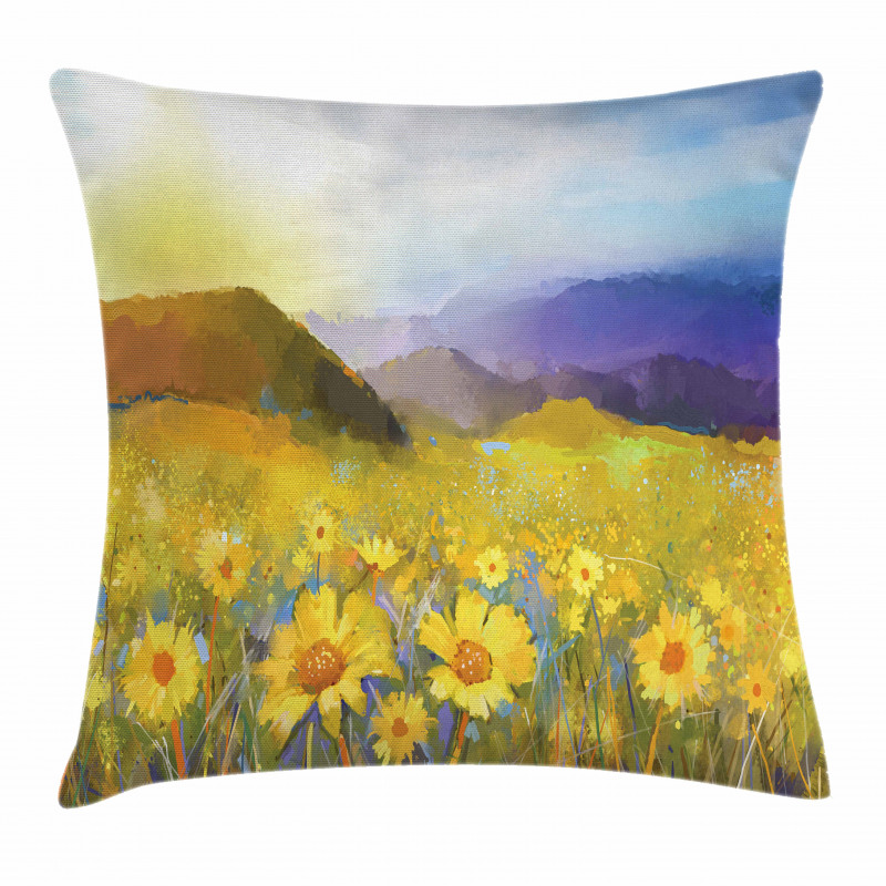 Daisy Blossoming Meadow Pillow Cover
