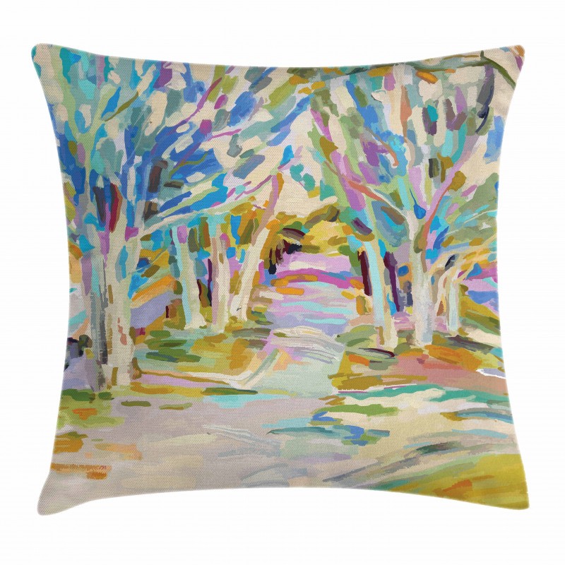 Leafless Trees Pastel Tone Pillow Cover