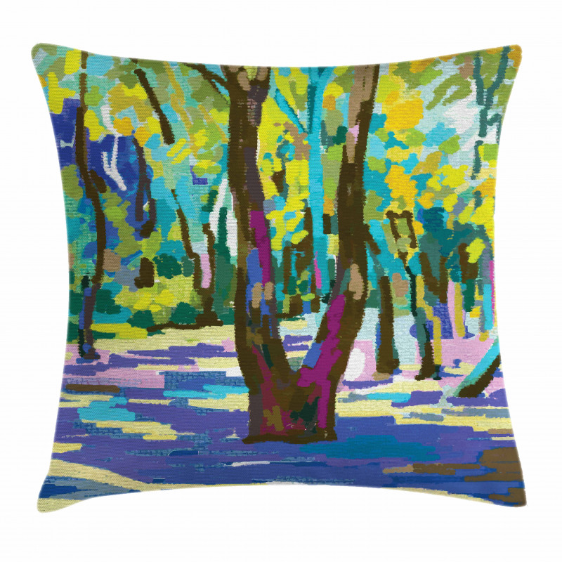 Vibrant Forest Tree Leaves Pillow Cover