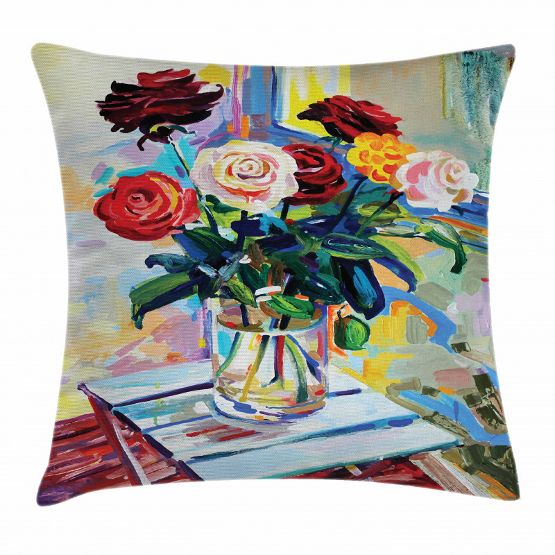Rose Bouquets in a Vase Pillow Cover
