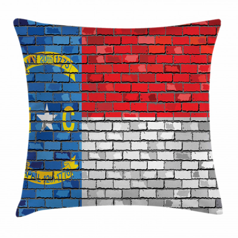 North Carolina Brick Wall Pillow Cover