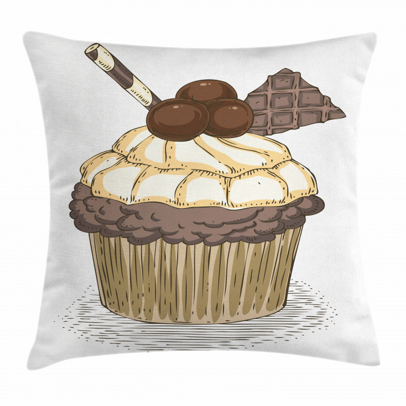 Hand Drawn Chocolate Cake Pillow Cover