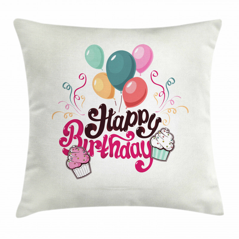 Happy Birthday Party Theme Pillow Cover