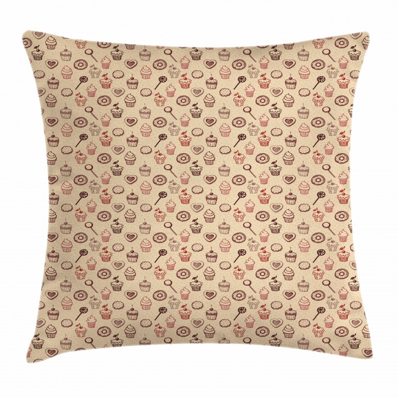 Pastry Donuts and Muffins Pillow Cover