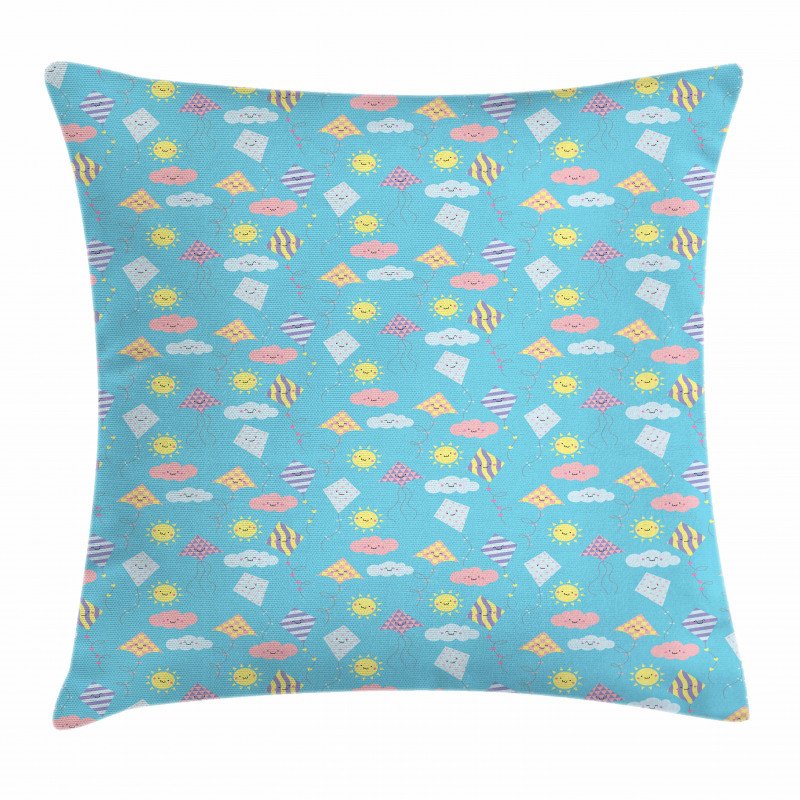 Nursery Cartoon Smiling Sun Pillow Cover