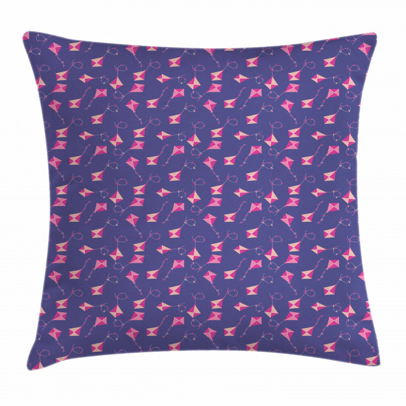 Pink Tone Kite Pattern Summer Pillow Cover