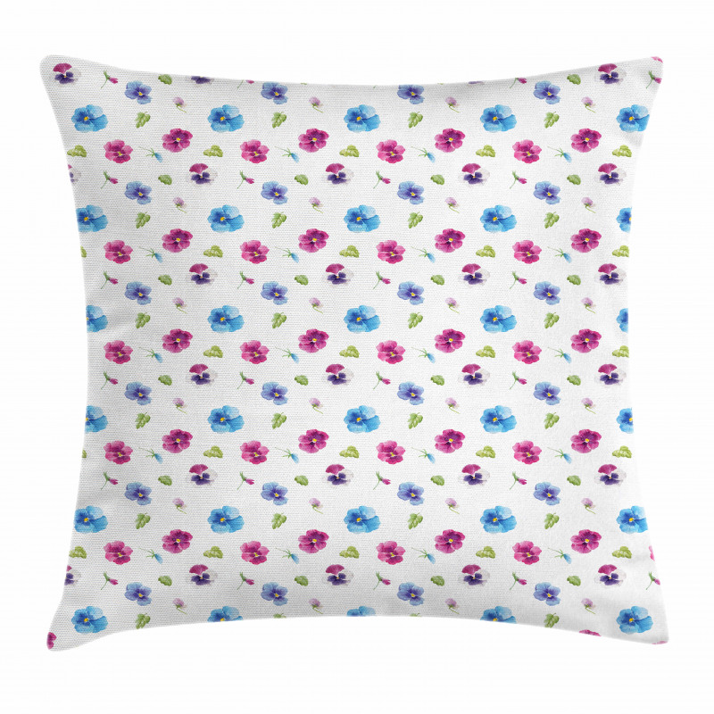 Pansy Petals and Sprouts Pillow Cover