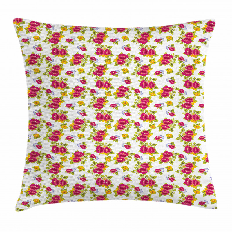 Colorful Fresh Wildflowers Pillow Cover