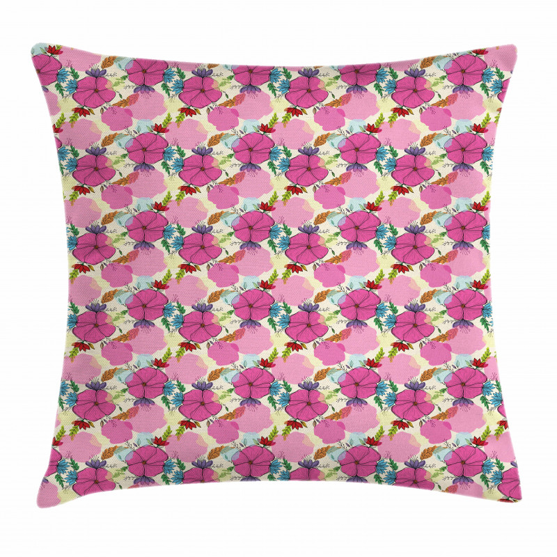 Colorful Leaves Splashes Pillow Cover