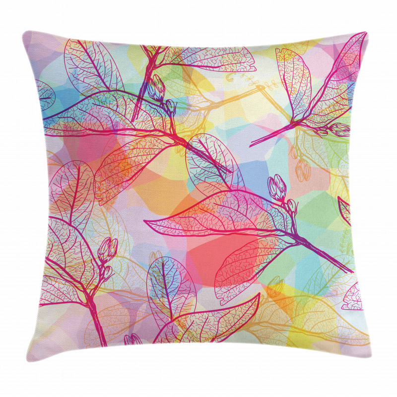 Colorful Abstract Foliage Pillow Cover