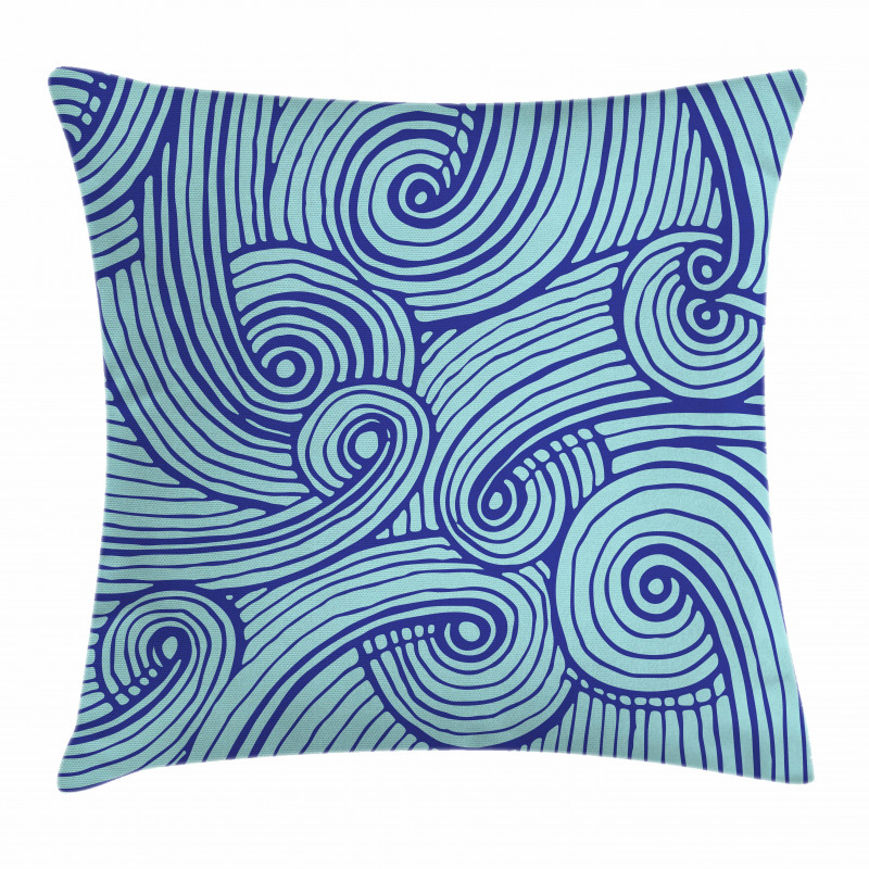 Abstract Spirals Wavy Ocean Pillow Cover