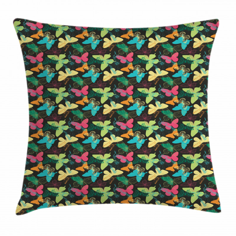 Colorful Silhouettes Art Pillow Cover