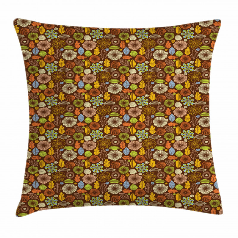 Fall Season Colors Flowers Pillow Cover