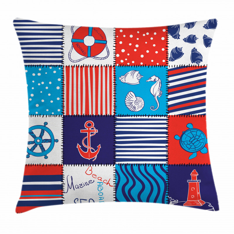 Anchor Helm and Fish Pillow Cover