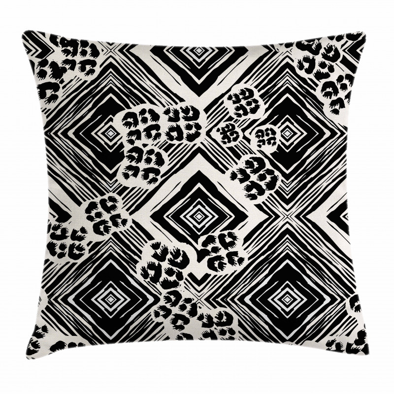 Ink Brush Style Argyle Pillow Cover