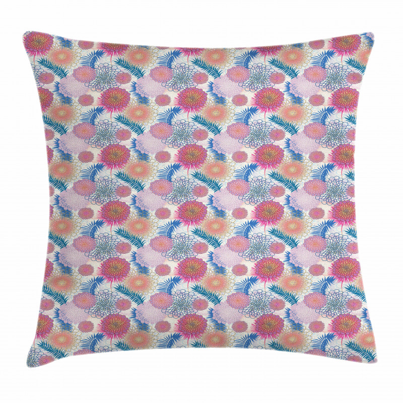 Colorful Mexican Flowers Pillow Cover