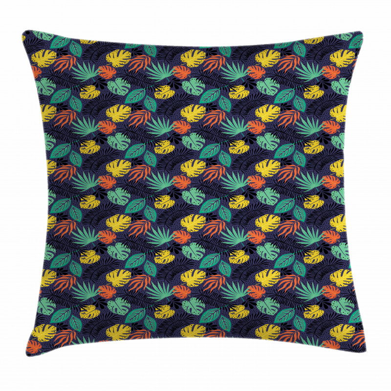 Colorful Tropical Foliage Pillow Cover