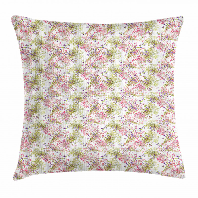 Rural Wild Flower Bunches Pillow Cover