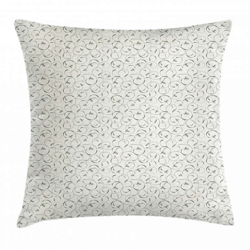 Curvy Swirling Flower Twigs Pillow Cover