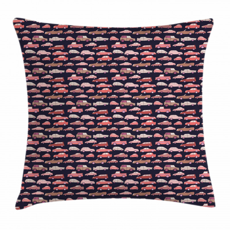 Automobiles in Pinkish Tones Pillow Cover