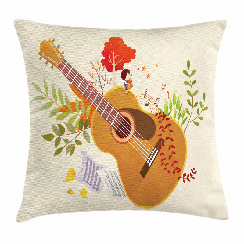 Spring Guitar Composition Pillow Cover