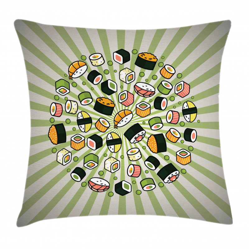 Manga Style Japanese Food Pillow Cover