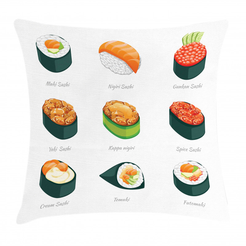 Exotic Japanese Cuisine Pillow Cover
