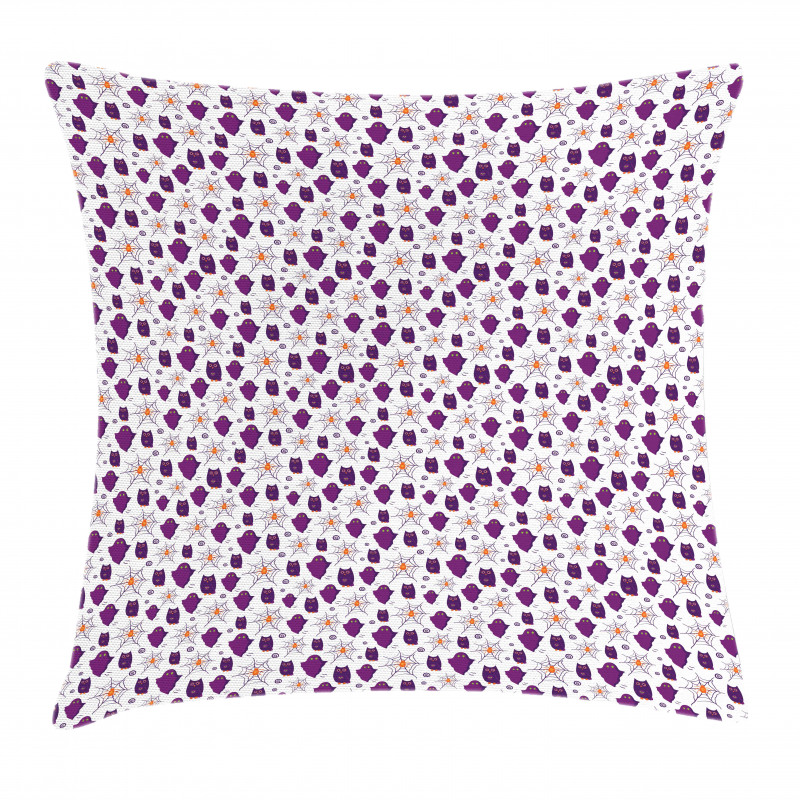 Owl and Spider Webs Pillow Cover